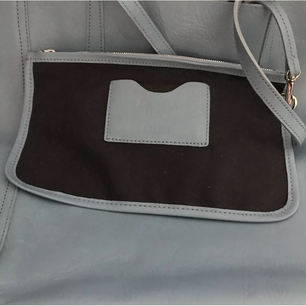 SHINOLA DETROIT MEDIUM SHOPPER TOTE DEMIN BLUE LEATHER RARE BEACH TRAVEL NEW - Picture 9 of 11